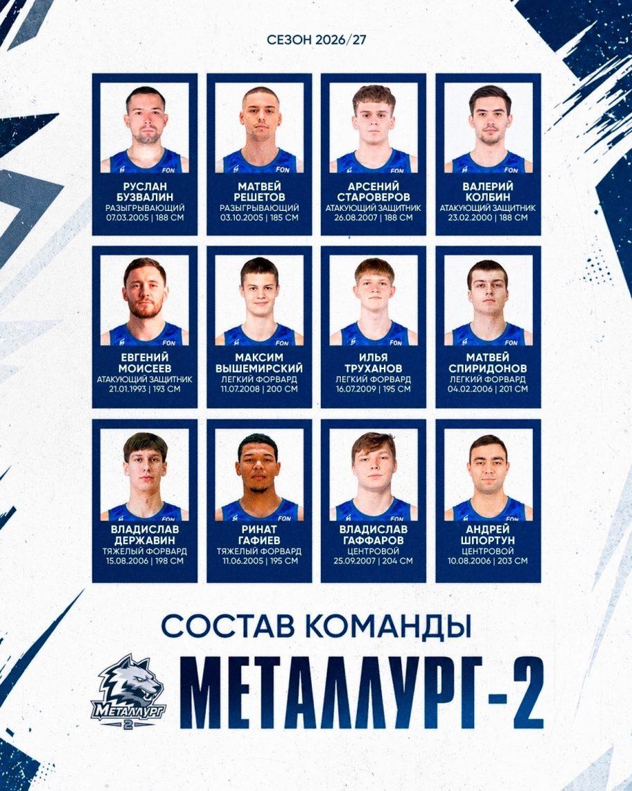 «Металлург-2» представил состав на сезон 2026/27: кто сыграет за команду «Металлург-2» представил состав на сезон 2026/27: кто сыграет за команду